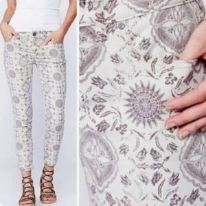 Free People Ivory Medallion Skinny Jeans